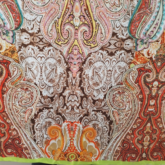Echo New York - 100% silk multicolor paisley square scarf - Picture 4 of 6